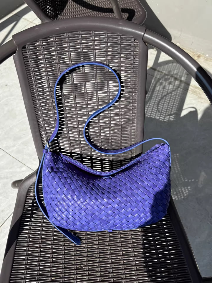 Handwoven Cowhide Leather Hobo Bag | Luxury Intrecciato Crossbody & Shoulder Bag | Minimalist Bag