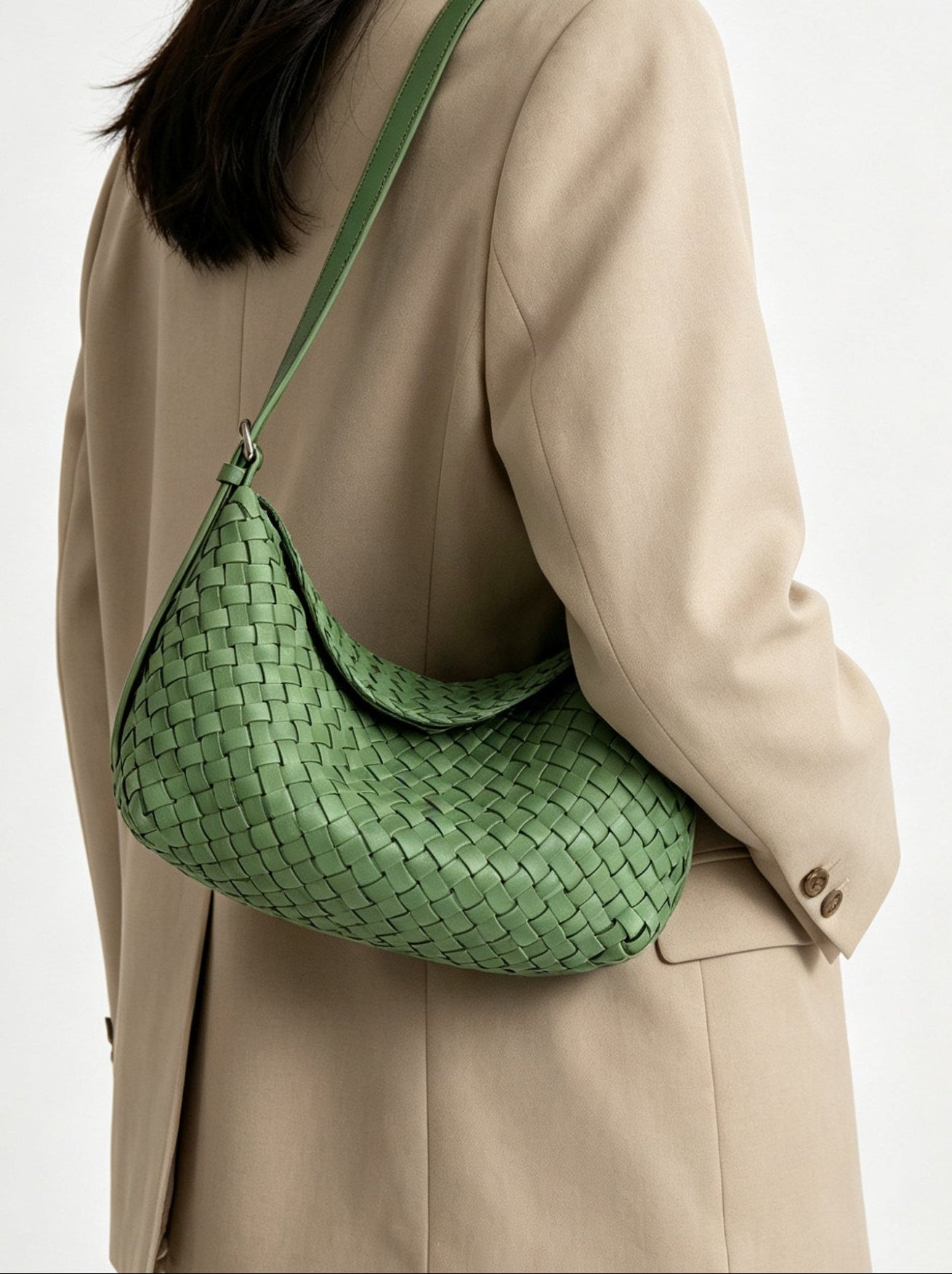 Handwoven Cowhide Leather Hobo Bag | Luxury Intrecciato Crossbody & Shoulder Bag | Minimalist Bag