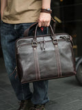 Handcrafted Italian Full Grain Leather Briefcase for Men | Luxury Executive Laptop & Business Satchel