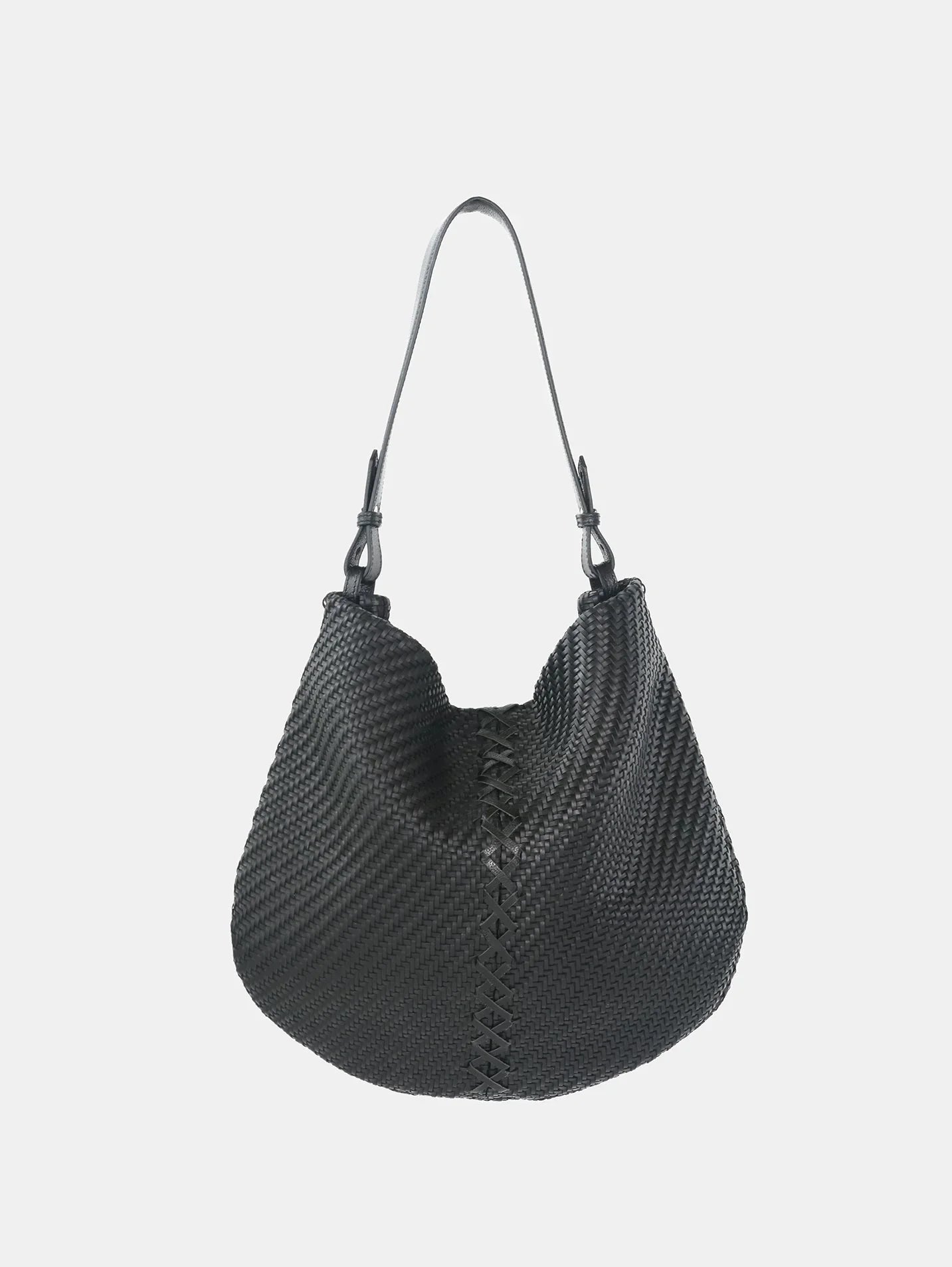 Handwoven Full Grain Leather Hobo Bag | Slouchy Large Shoulder Tote