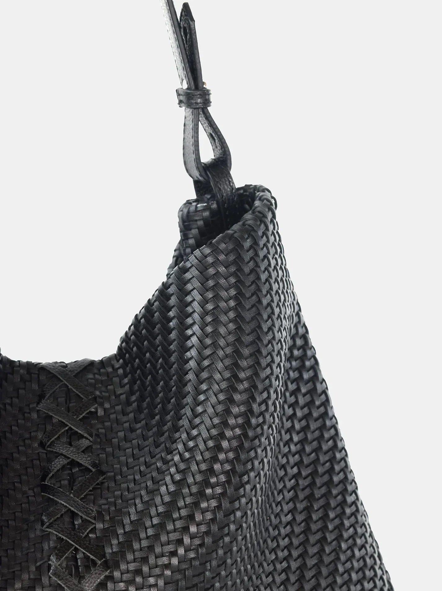 Handwoven Full Grain Leather Hobo Bag | Slouchy Large Shoulder Tote