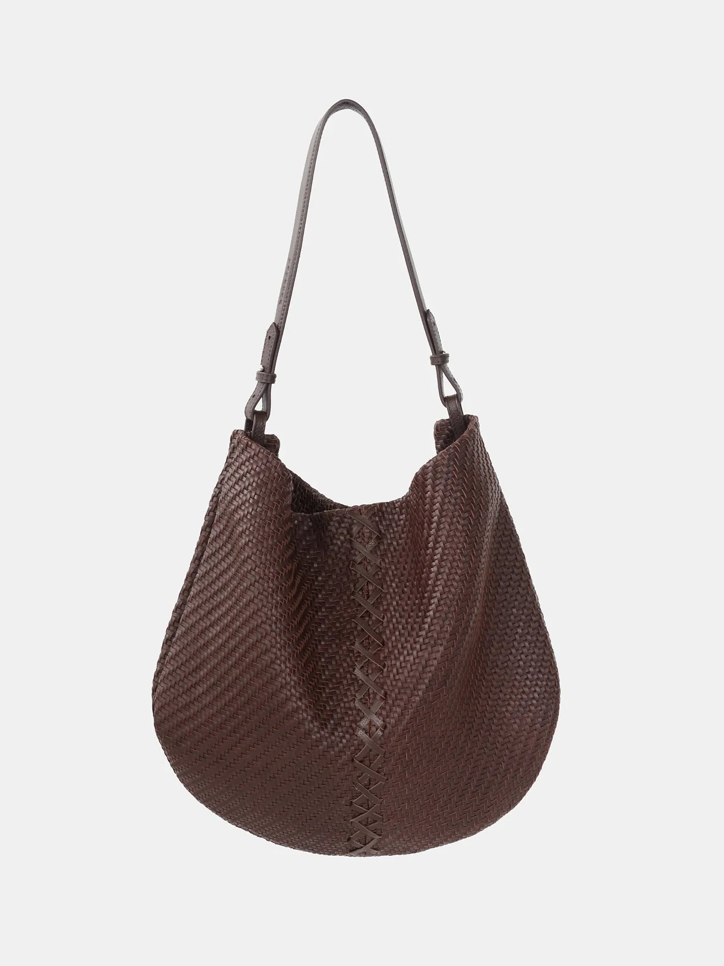 Handwoven Full Grain Leather Hobo Bag | Slouchy Large Shoulder Tote