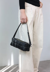 Handwoven Full Grain Leather Woven Box Bag | Mini Square Shoulder & Crossbody Satchel