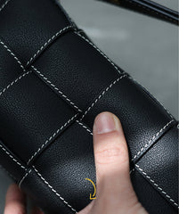 Handwoven Full Grain Leather Woven Box Bag | Mini Square Shoulder & Crossbody Satchel