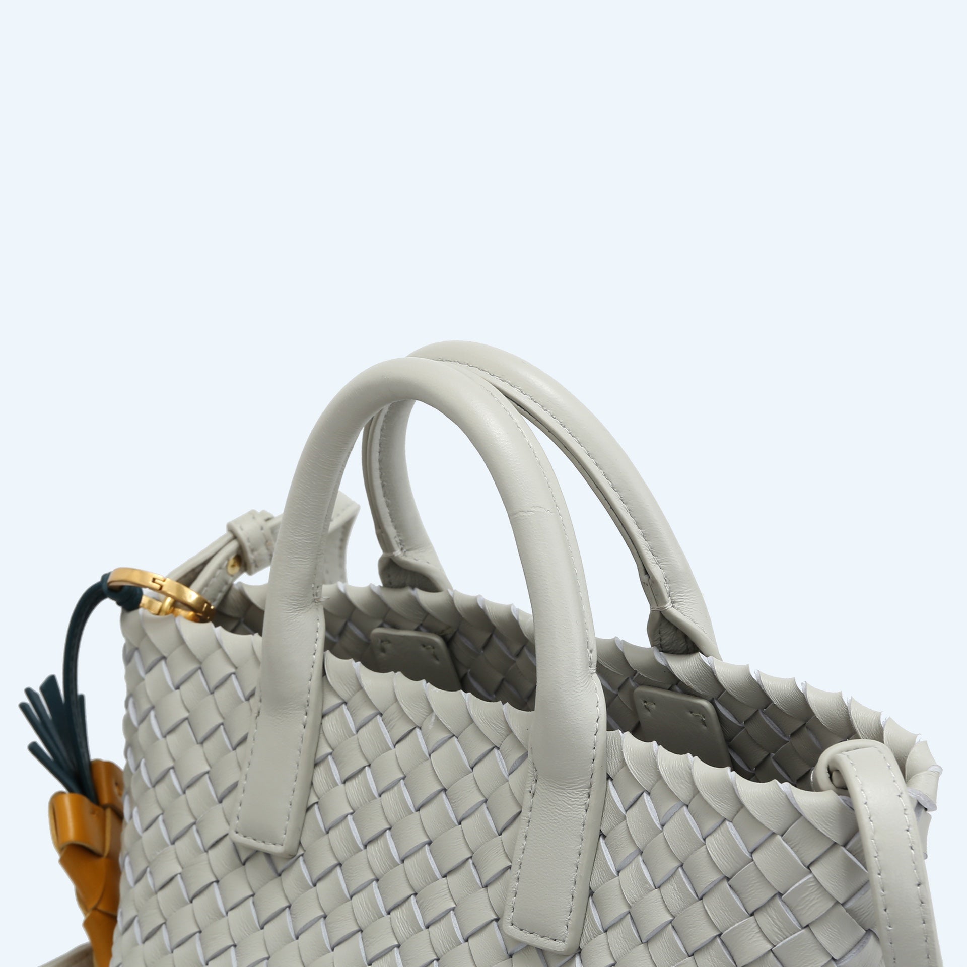 Handwoven Italian Lambskin Tote Bag,  Luxury Intrecciato Leather Shoulder Bag with Matching Pouch, Three Sizes