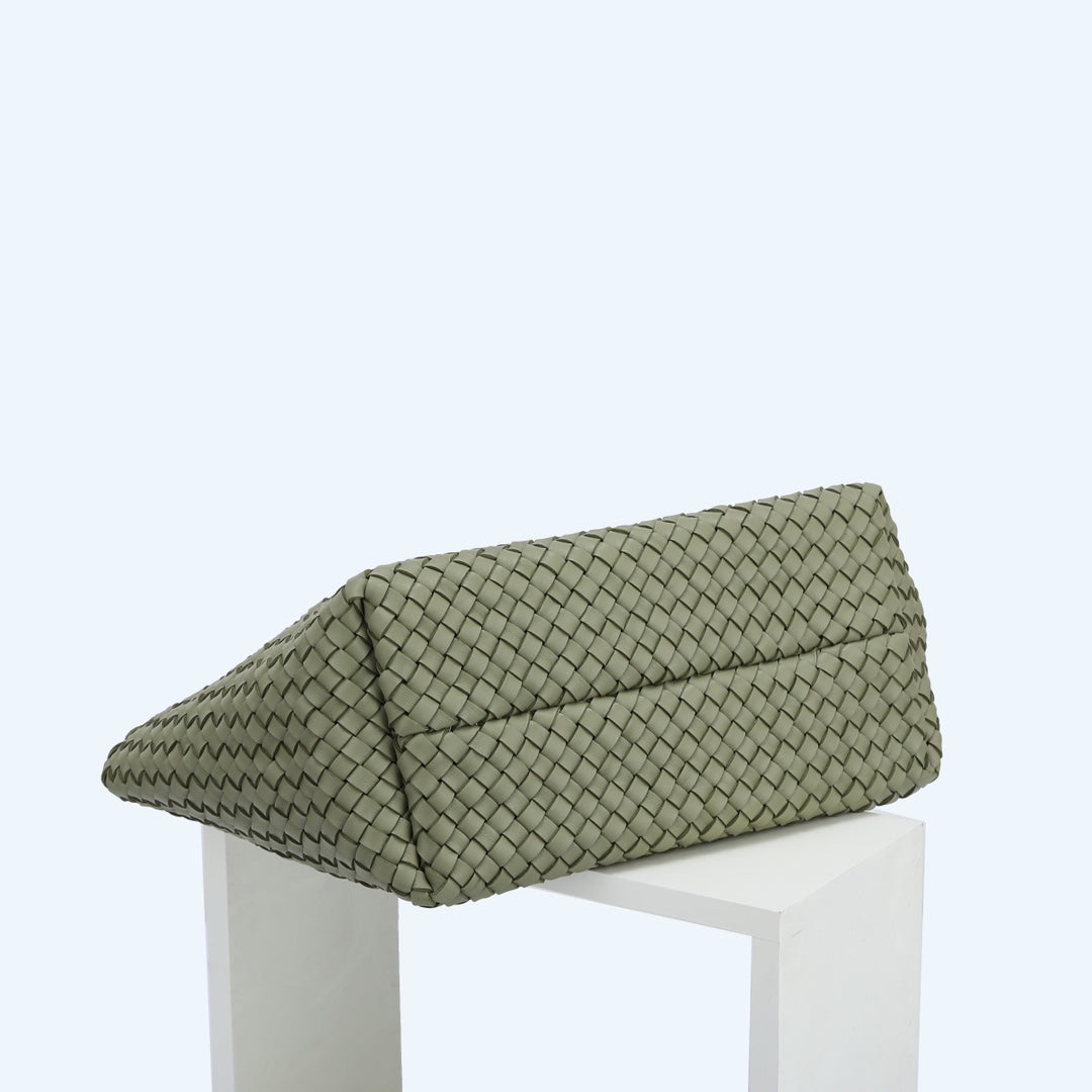 Handwoven Italian Lambskin Tote Bag,  Luxury Intrecciato Leather Shoulder Bag with Matching Pouch, Three Sizes