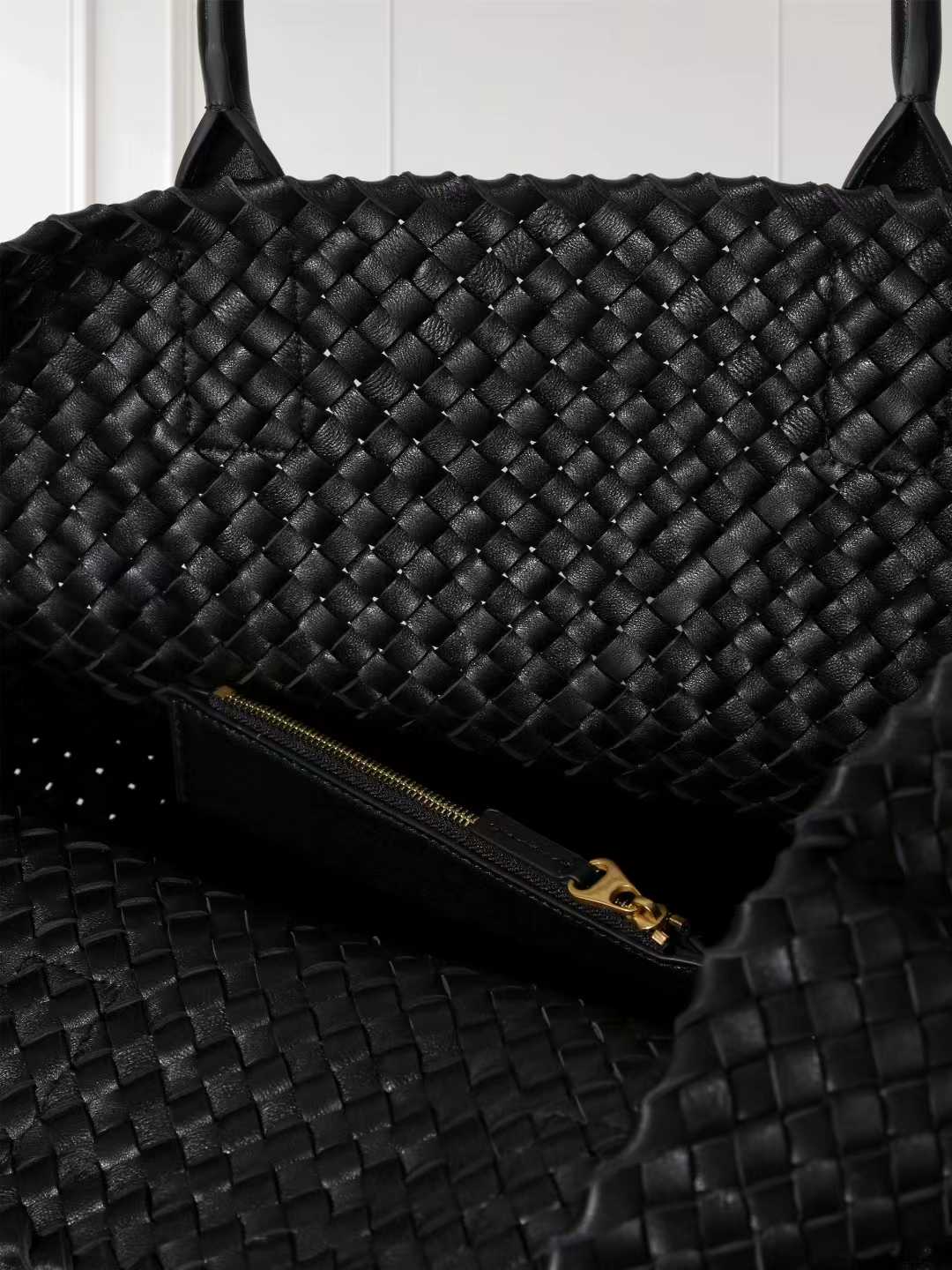 Handwoven Italian Lambskin Tote Bag,  Luxury Intrecciato Leather Shoulder Bag with Matching Pouch, Three Sizes