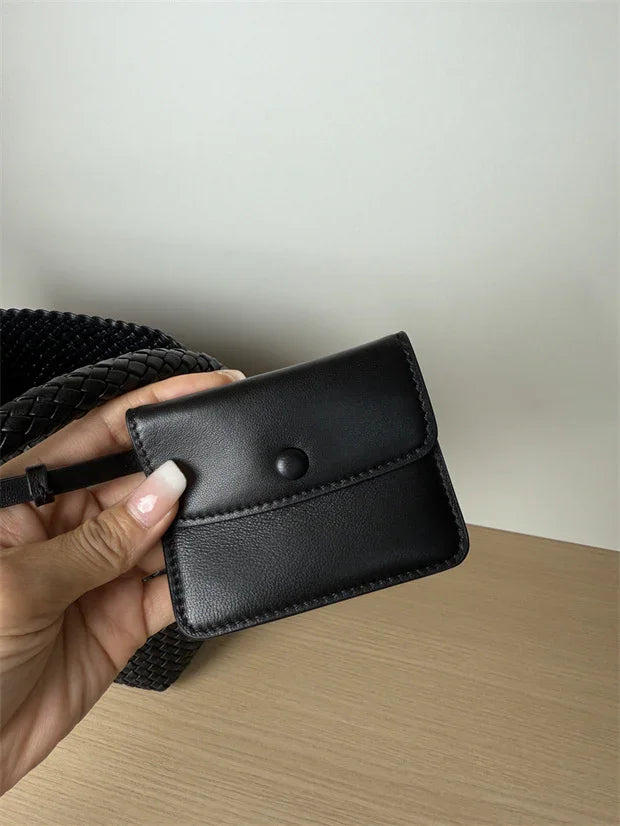 Handwoven Lambskin Leather Bucket Bag, Luxury Intrecciato Shoulder/Hobo Bag | All-Leather Interior & Exterior