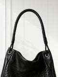 Handwoven Lambskin Leather Tote Bag for Women, Luxury Slouchy Large Shoulder Hobo Woven Tote