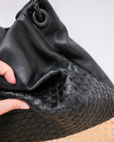 Handwoven Lambskin Leather Tote Bag for Women, Luxury Slouchy Large Shoulder Hobo Woven Tote