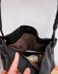 Handwoven Lambskin Leather Tote Bag for Women, Luxury Slouchy Large Shoulder Hobo Woven Tote