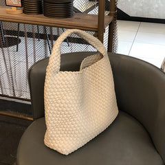 Handwoven Large Vegan Leather Tote Bag for Women