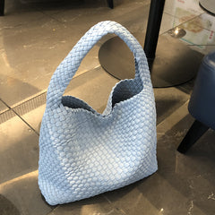 Handwoven Large Vegan Leather Tote Bag for Women