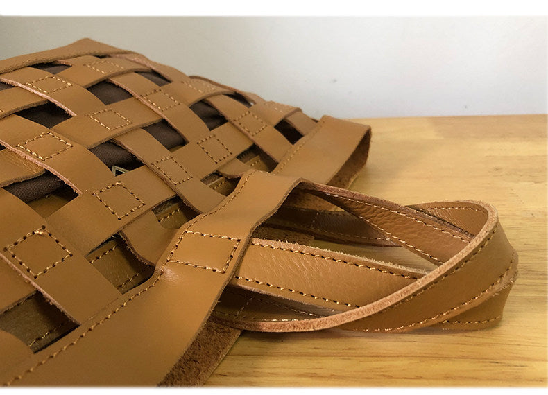 Handwoven Leather Checkerboard Tote Bag | Full Grain Cowhide Basket Crossbody