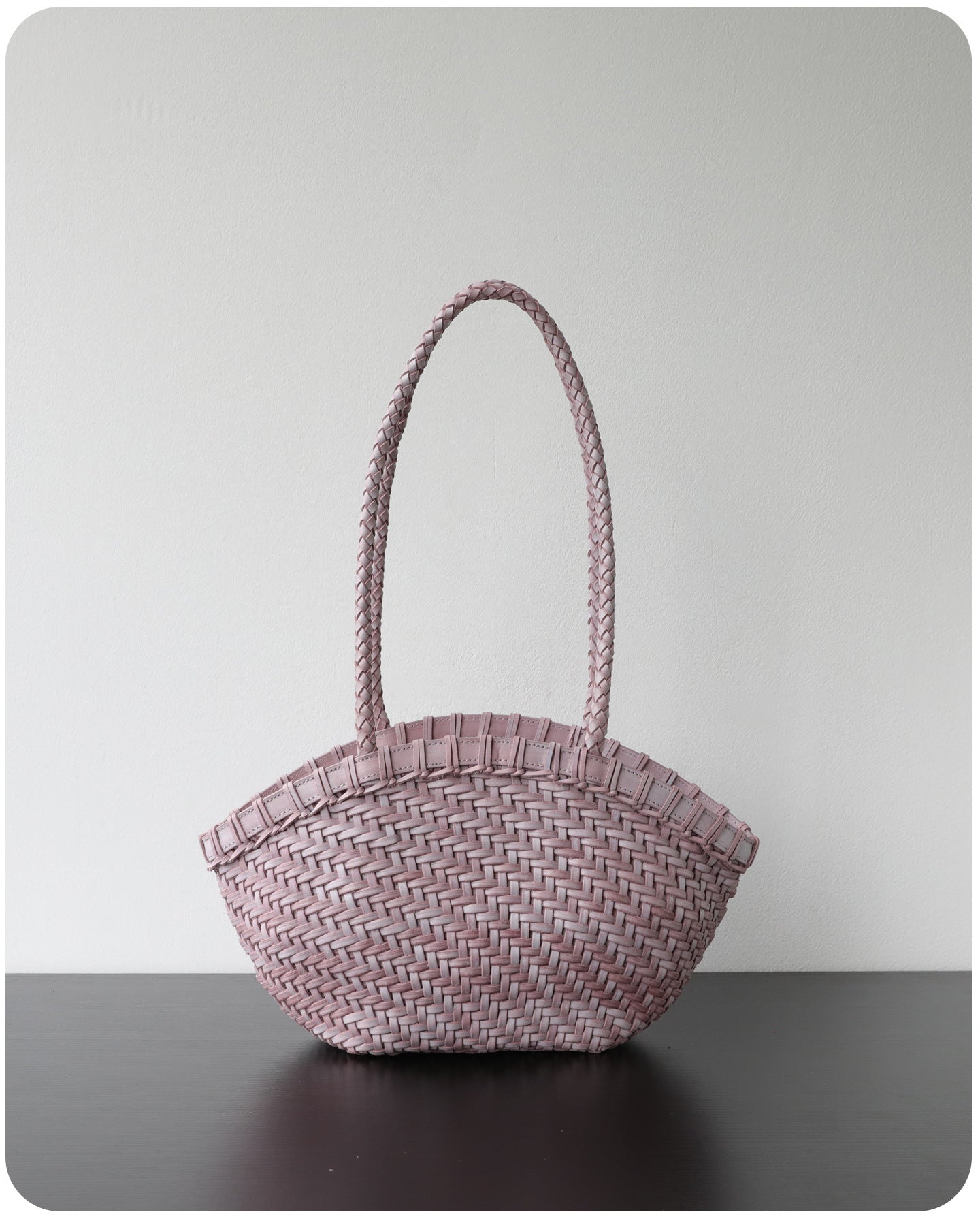 Handwoven Vegetable-Tanned Leather Basket Bag for Women｜Full Grain Cowhide Woven Tote with Braided Handle & Drawstring Liner | Spring Summer Shoulder Bag