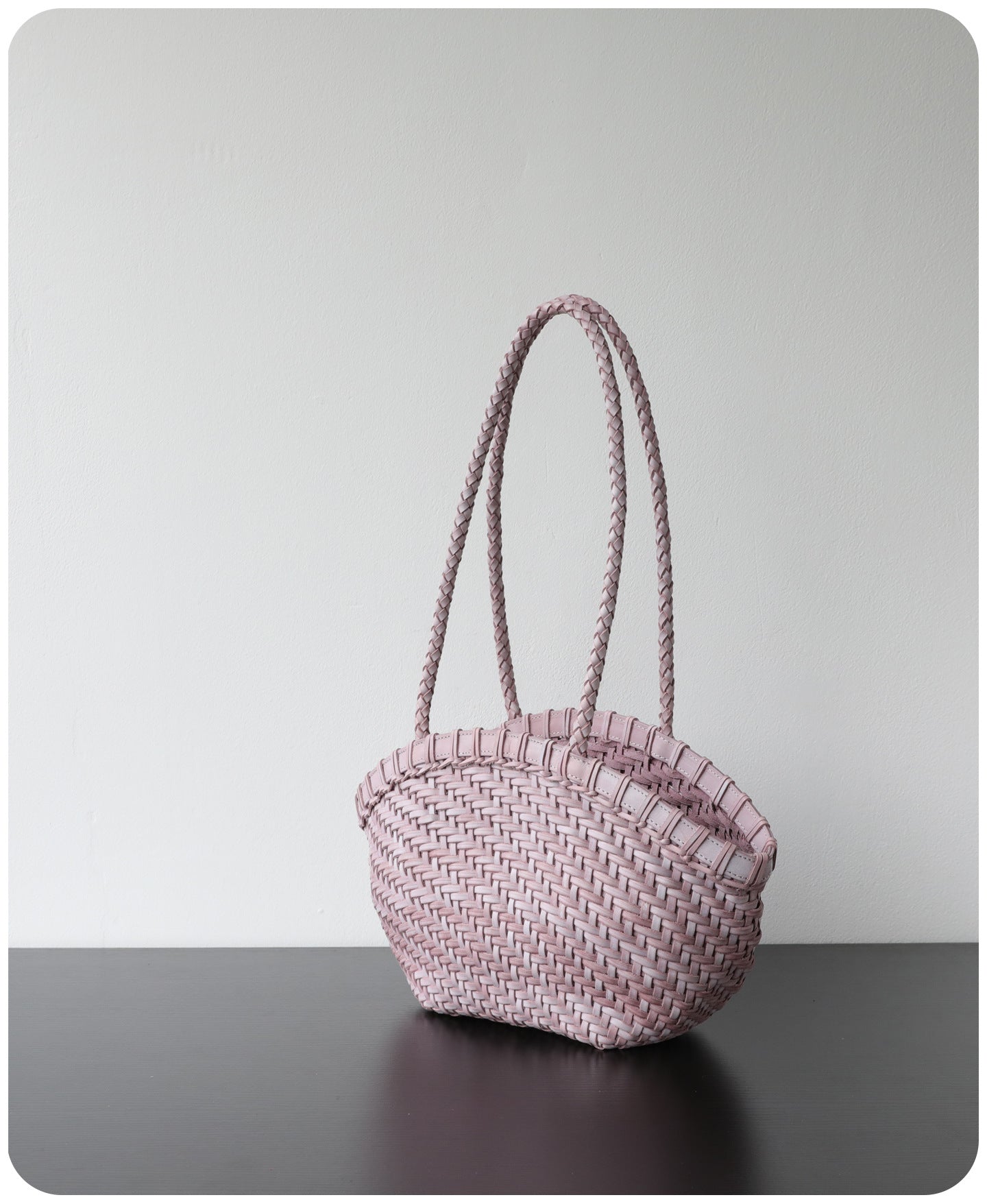 Handwoven Vegetable-Tanned Leather Basket Bag for Women｜Full Grain Cowhide Woven Tote with Braided Handle & Drawstring Liner | Spring Summer Shoulder Bag