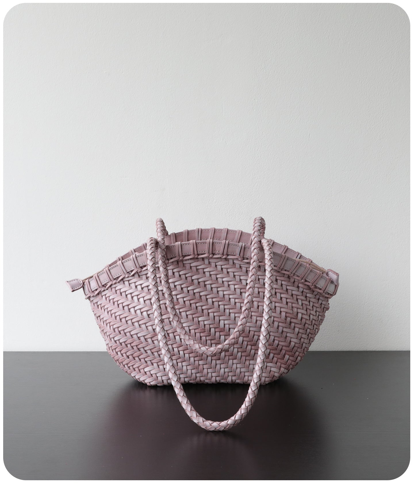 Handwoven Vegetable-Tanned Leather Basket Bag for Women｜Full Grain Cowhide Woven Tote with Braided Handle & Drawstring Liner | Spring Summer Shoulder Bag