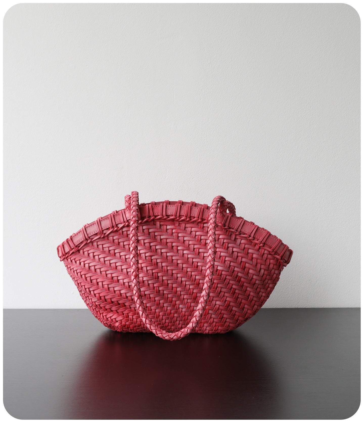 Handwoven Vegetable-Tanned Leather Basket Bag for Women｜Full Grain Cowhide Woven Tote with Braided Handle & Drawstring Liner | Spring Summer Shoulder Bag
