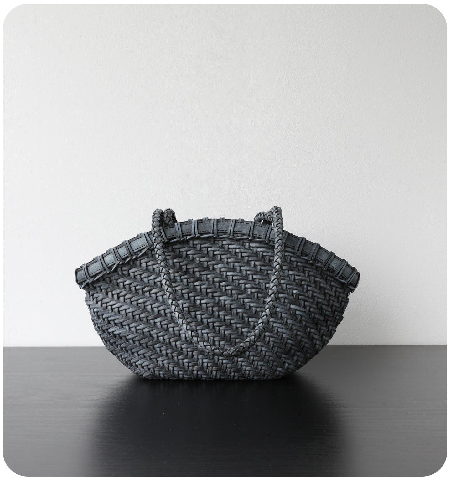 Handwoven Vegetable-Tanned Leather Basket Bag for Women｜Full Grain Cowhide Woven Tote with Braided Handle & Drawstring Liner | Spring Summer Shoulder Bag