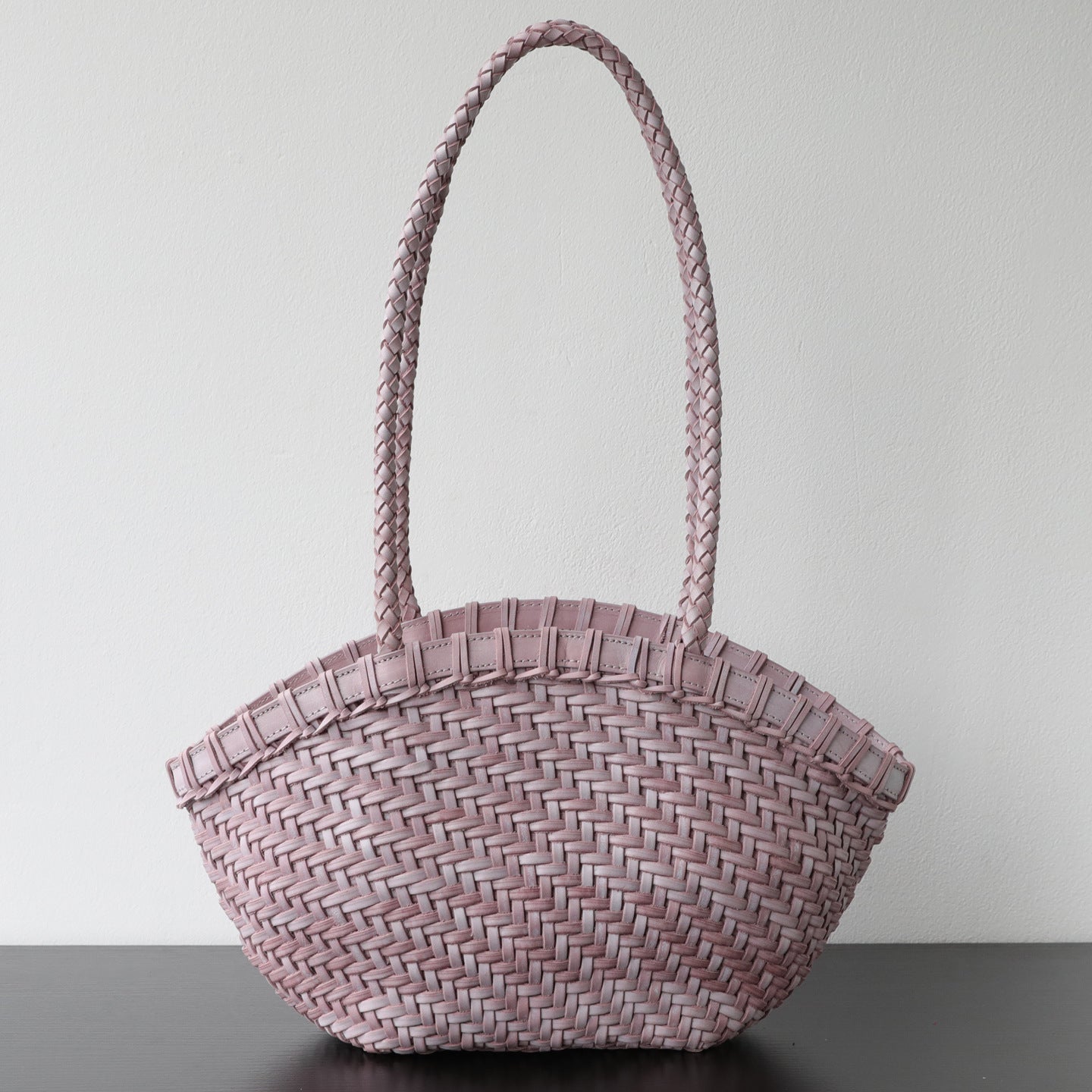 Handwoven Vegetable-Tanned Leather Basket Bag for Women｜Full Grain Cowhide Woven Tote with Braided Handle & Drawstring Liner | Spring Summer Shoulder Bag