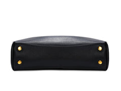 High-End Genuine Leather and Suede Leather Handbag with Lock Clasp, Women's Versatile Shoulder & Crossbody Bag for Commuting