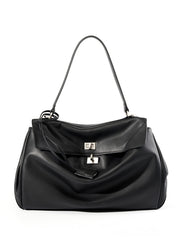 High-End Genuine Leather and Suede Leather Handbag with Lock Clasp, Women's Versatile Shoulder & Crossbody Bag for Commuting