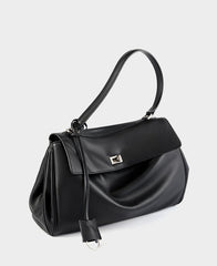 High-End Genuine Leather and Suede Leather Handbag with Lock Clasp, Women's Versatile Shoulder & Crossbody Bag for Commuting