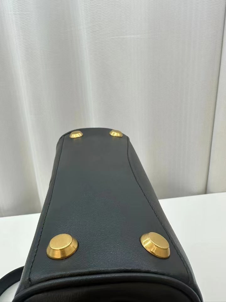 High-End Genuine Leather and Suede Leather Handbag with Lock Clasp, Women's Versatile Shoulder & Crossbody Bag for Commuting