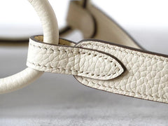 High-End Luxury Italian Taurillon Clémence Leather Women's Shoulder Bag – Gold & Silver Tone Handcrafted Handbag, Top Handle Purse, Designer Doctor-Style Satchel (19cm/26cm)