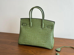 High-end Luxury Classic Togo Leather Bag with Silver-Tone Hardware and Crocodile Pattern — A Must-Have Designer Bag, Perfect Gift for Her
