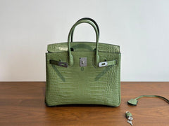 High-end Luxury Classic Togo Leather Bag with Silver-Tone Hardware and Crocodile Pattern — A Must-Have Designer Bag, Perfect Gift for Her
