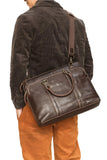 Handcrafted Italian Full Grain Leather Briefcase for Men | Luxury Executive Laptop & Business Satchel