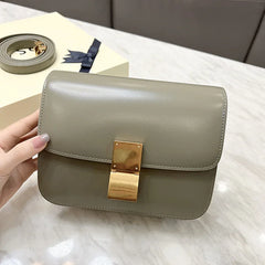 Italian Calfskin Leather Bag Designer Bag Italian Leather Box Bag, Classic Crossbody Bag, Shoulder Bag, Minimalist Genuine Leather Purse