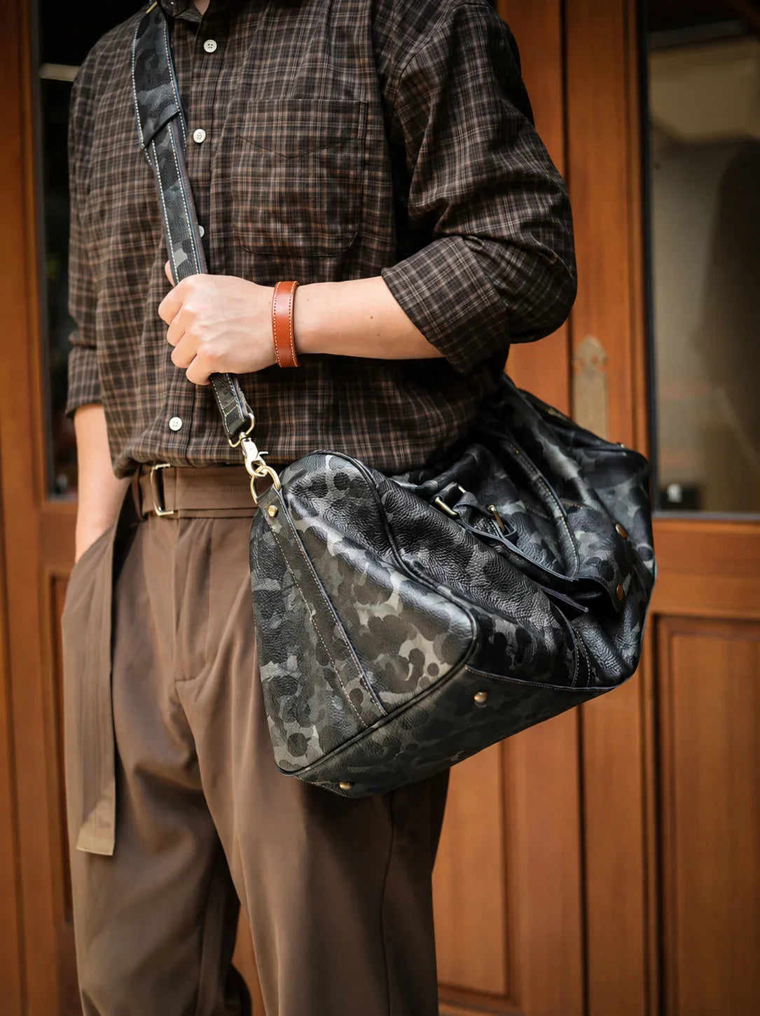 Italian Calfskin Leather Travel Duffel Bag | Handmade Premium Collector's Limited Edition Weekender