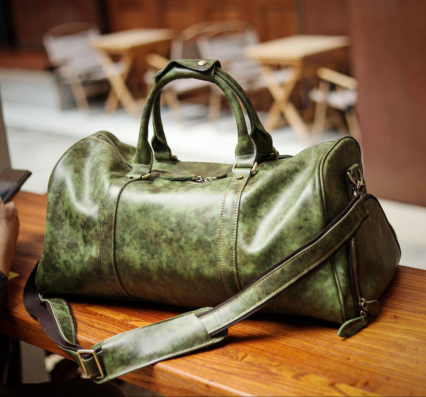 Italian Calfskin Leather Travel Duffel Bag | Handmade Premium Collector's Limited Edition Weekender