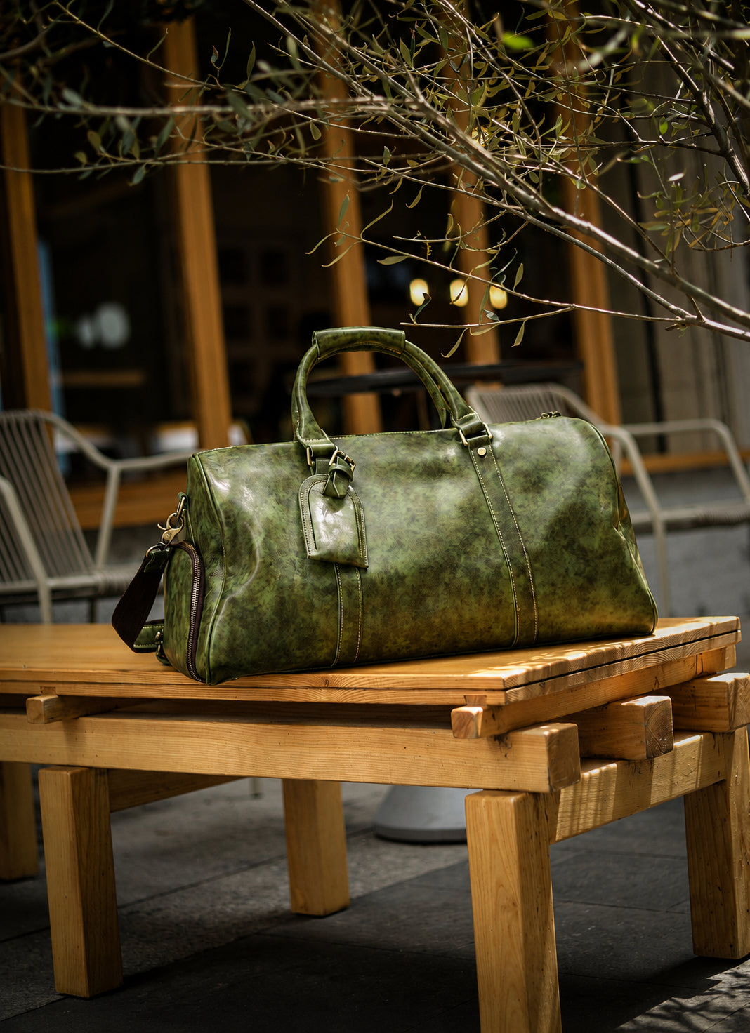 Italian Calfskin Leather Travel Duffel Bag | Handmade Premium Collector's Limited Edition Weekender