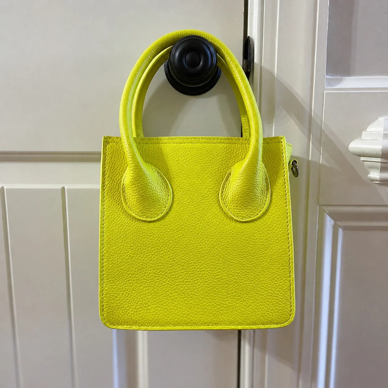 Italian Grain Leather Micro Pixie Bag – Compact Square Mini Handbag | Velvet Lining, Hidden Zip, Detachable Crossbody Strap