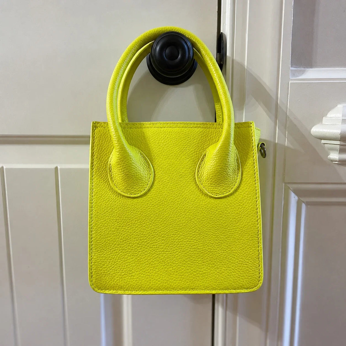 Italian Grain Leather Micro Pixie Bag – Compact Square Mini Handbag | Velvet Lining, Hidden Zip, Detachable Crossbody Strap