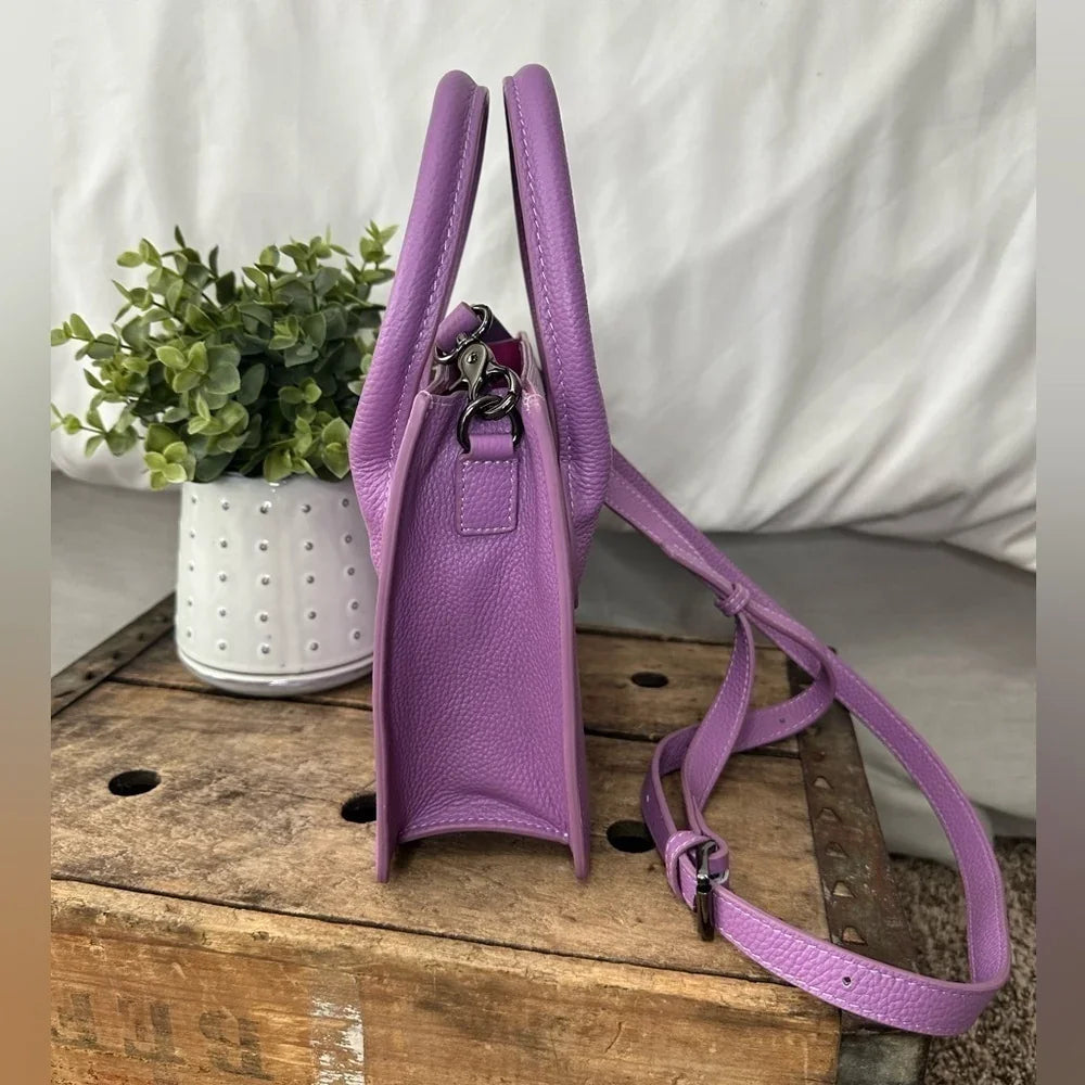 Italian Grain Leather Micro Pixie Bag – Compact Square Mini Handbag | Velvet Lining, Hidden Zip, Detachable Crossbody Strap