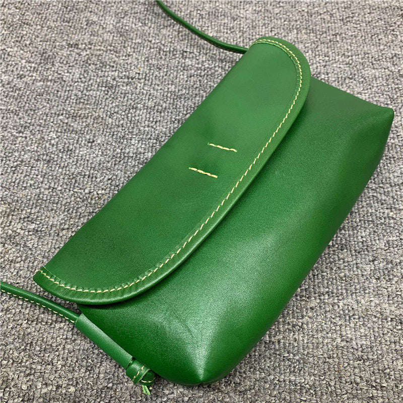 Italy Cowhide Leather Shoulder Bag | Small Vintage Shoulder Bag | Natural Leather Purse | Handmade Leather Bag | Gift for Her