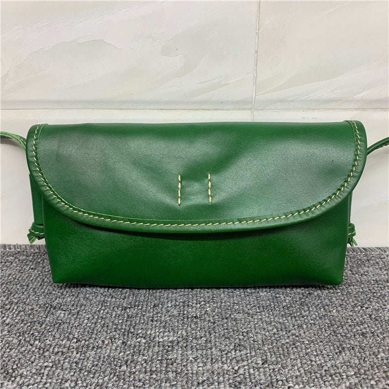 Italy Cowhide Leather Shoulder Bag | Small Vintage Shoulder Bag | Natural Leather Purse | Handmade Leather Bag | Gift for Her