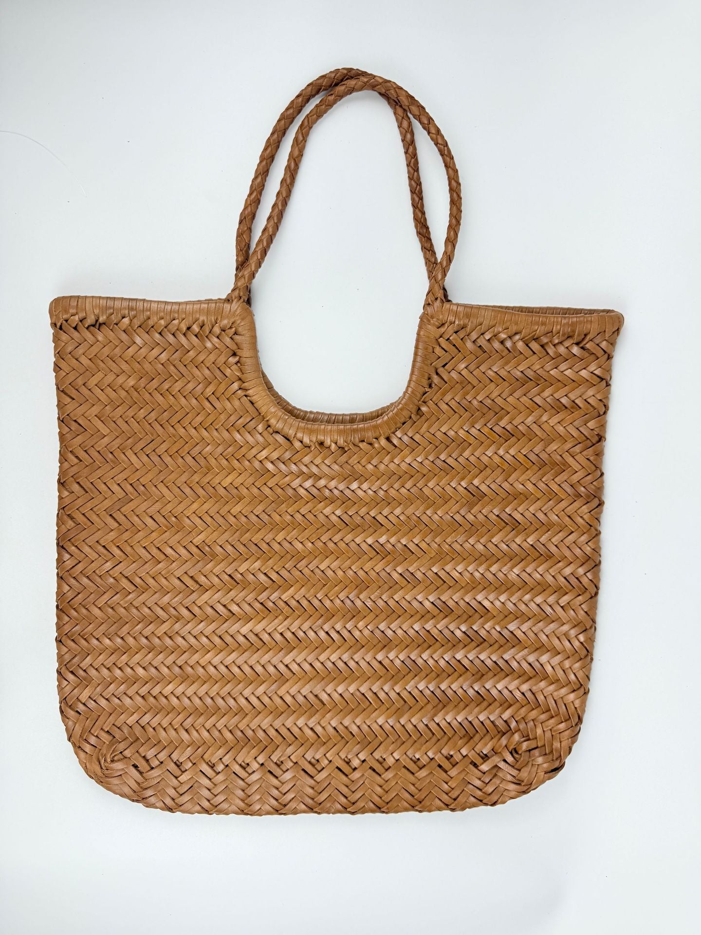 Italy Cowhide Leather Summer Woven Bag, Woven Triple Jump Bamboo Style HandBag, Beach Bag, Basket Bag, Hobo Leather Bag, Gift For Her