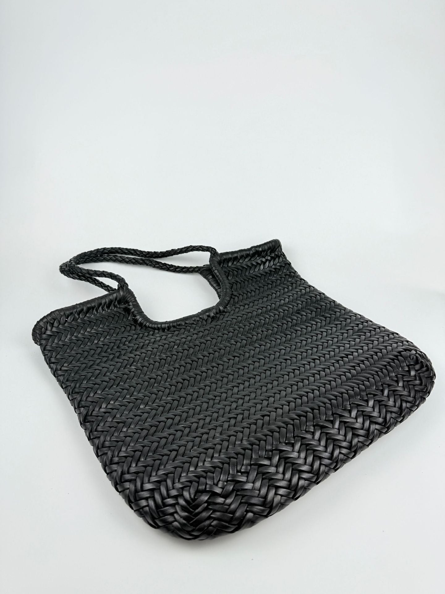 Italy Cowhide Leather Summer Woven Bag, Woven Triple Jump Bamboo Style HandBag, Beach Bag, Basket Bag, Hobo Leather Bag, Gift For Her
