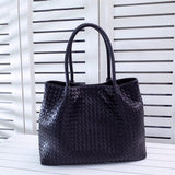 Italy Lambskin Leather Tote, Large Intrecciato Leather Bag, Classic Elegant Tote in Trendy, Designer Bag, Gift to Her