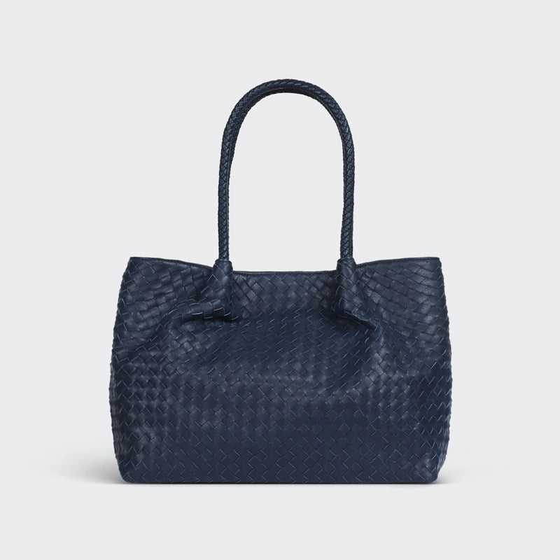 Italy Lambskin Leather Tote, Large Intrecciato Leather Bag, Classic Elegant Tote in Trendy, Designer Bag, Gift to Her