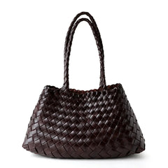 Italian Leather Woven Hobo Bag | Full Grain Summer basket-style weave Bag | Handcrafted Trapezoid Woven Shoulder Bag