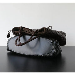 Italian Leather Woven Hobo Bag | Full Grain Summer basket-style weave Bag | Handcrafted Trapezoid Woven Shoulder Bag