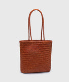 Italy Leather Woven Hobo Rectangle Tote Bag, Summer Beach Bag, Full Grain Leather Triple Jump Bamboo HandBag, Handcrafted Basket Bag