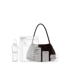Italy Woven Leather Hobo Bag | Interwoven Summer Beach Bag, Full Grain Leather Triple Jump Bamboo HandBag, Black Leather Hobo Bag