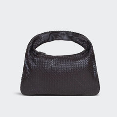 Lambskin Hobo Bag | Italian Leather Handbag | Large Handwoven Laptop Bag, Woven Dumpling Bag,  Leather Tote Bag, Black, Blue Working Bag